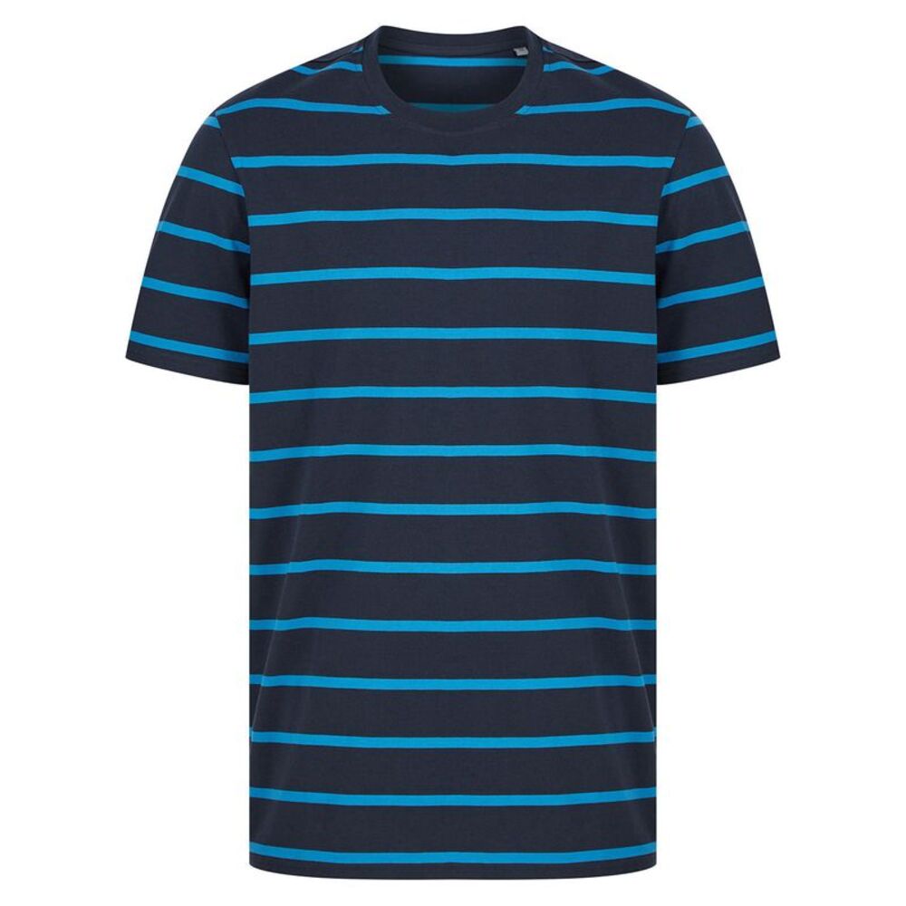 Front Row Mens Striped T-Shirt / Navy/Marine